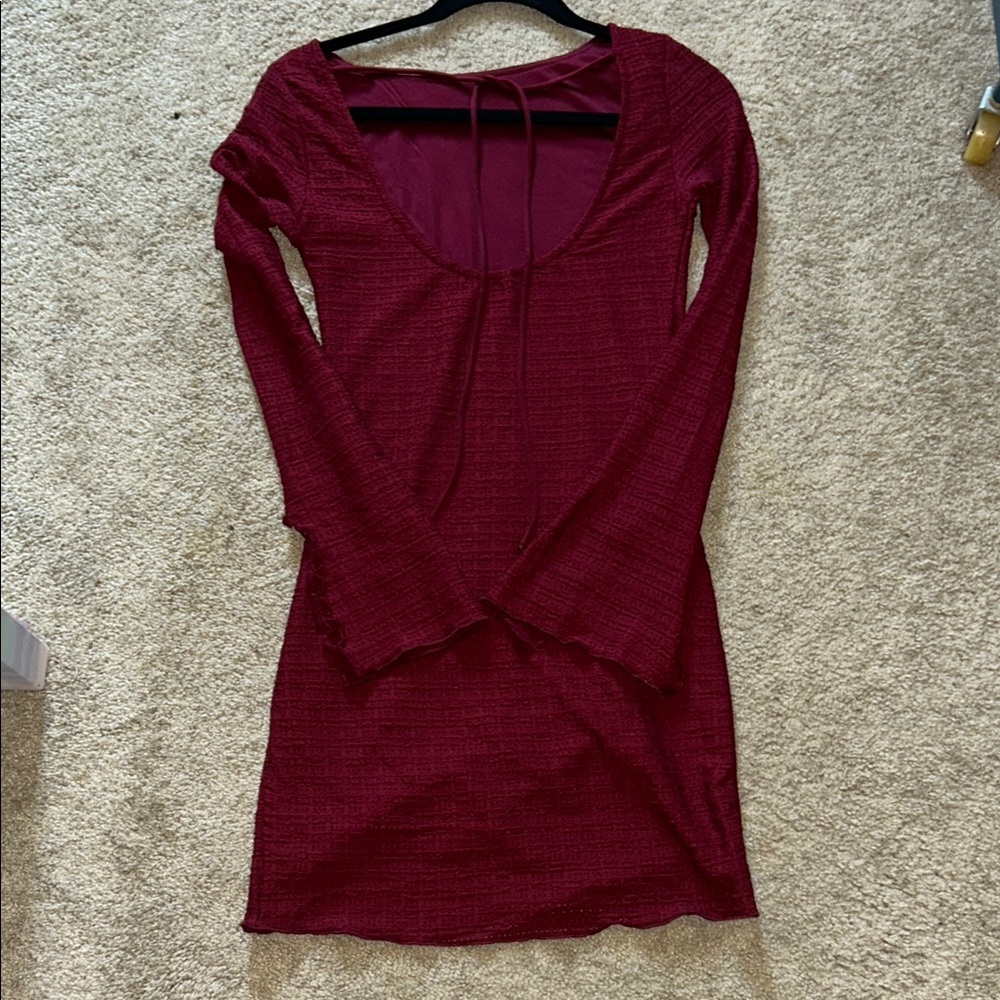 Wild Fable Red Bodycon Long Sleeve Dress